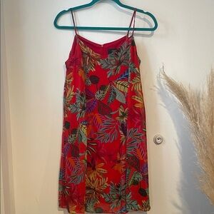 Vibrant Leaf Print Maia Mini Dress Sz 2 B120